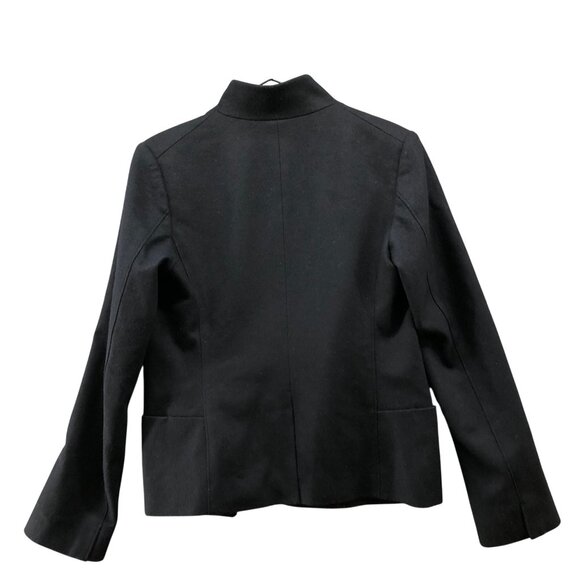 Uniqlo Wool Blazer Jacket Womens S Black Short Coat Minimalist Formal - Picture 2 of 10